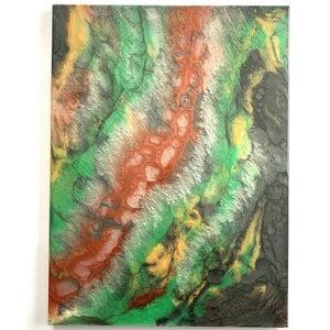Large Abstract Resin Wall Art Acrylic Fluid Pour 23x17 High Gloss